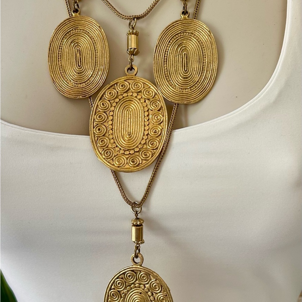 Yves Saint Laurent Gold Medallion Necklace